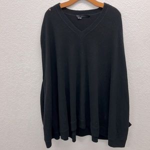 360 Cashmere Black Shrug Poncho Pullover V Neck XS